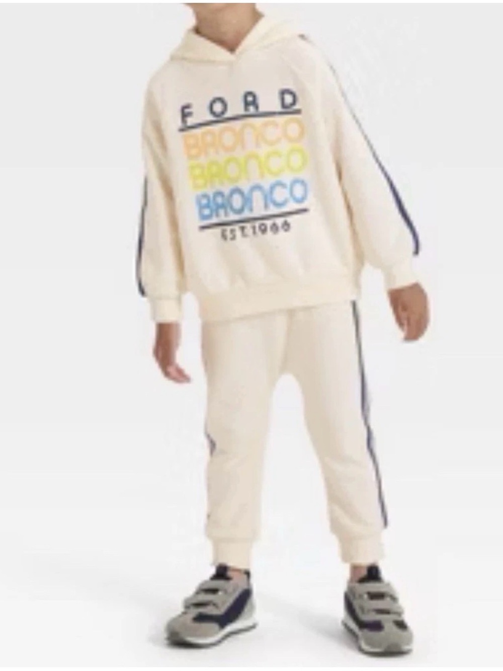 Toddler Boys' 2pc Ford Bronco Thick Fleece Sweatshirt & Pants Set - Off-White